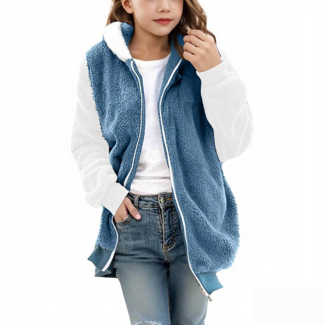 Ladies cozy hooded coat with zipper Lune London