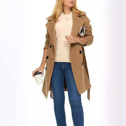 Women's trench coat with asymmetric hem and wide collar Amarae