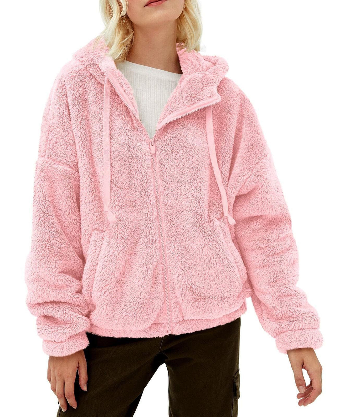 Cozy jacket for women with hood and side pockets Lune London