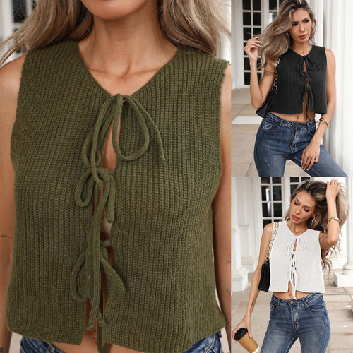 Women textured short top with adjustable tie closure Amarae