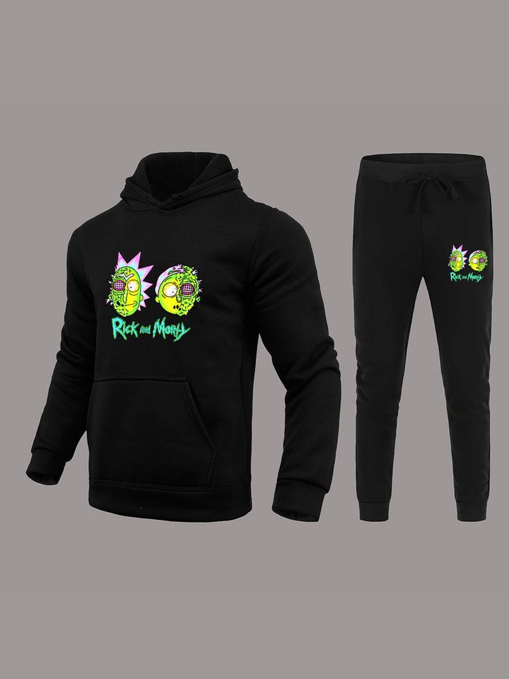 Hoodie and jogging set for women with stylish cartoon print Lune London