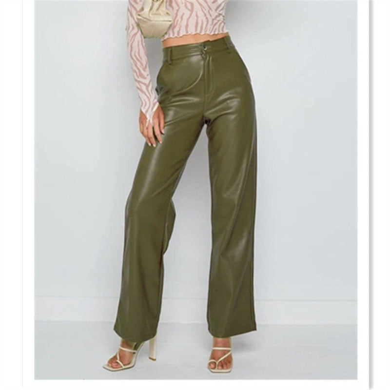 Ladies Elegant Pants in Faux Leather Lune London