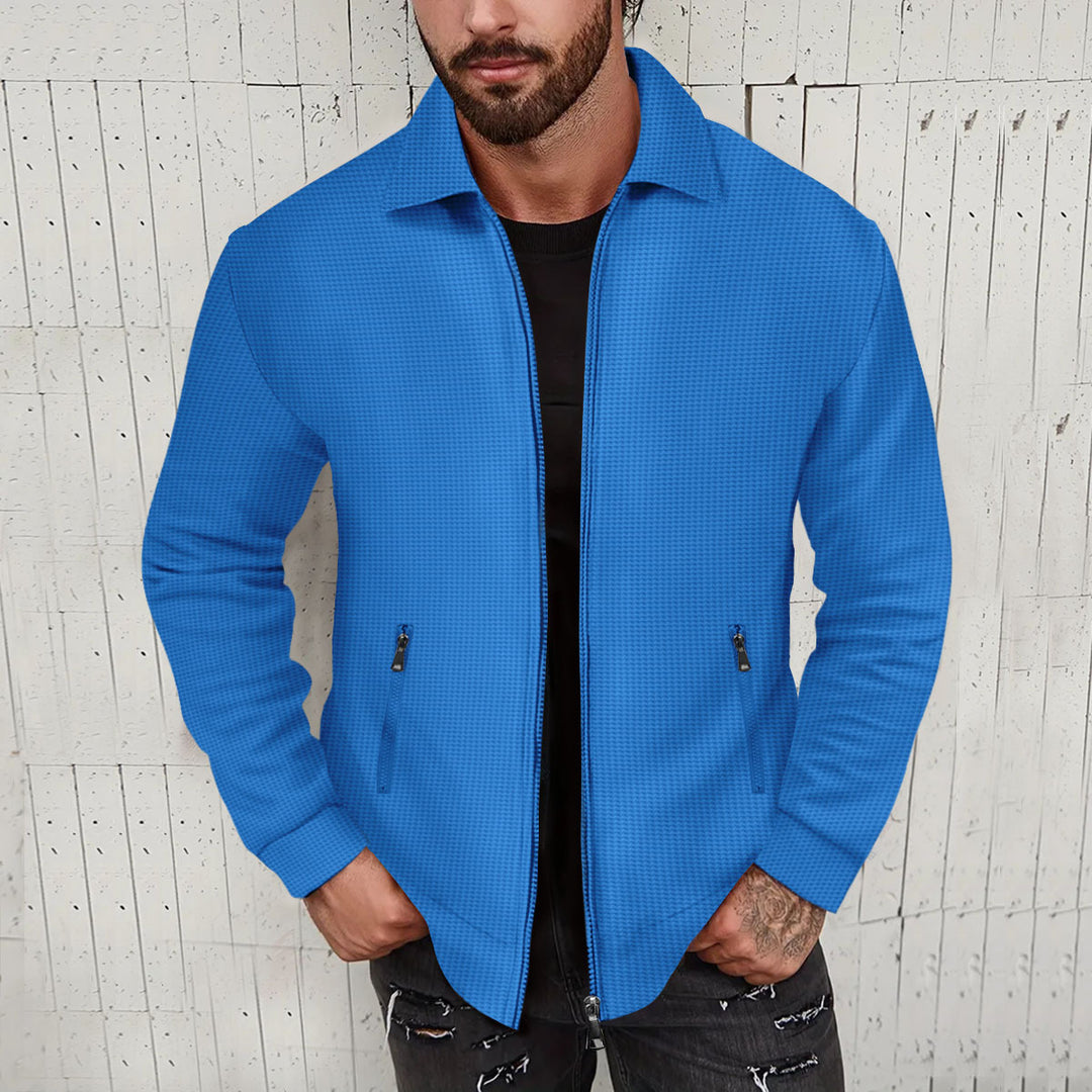 Men's leisure jacket with textured design and double zipper Lune London