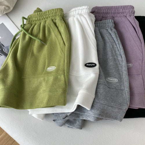 Women's casual jogging shorts with elastic waistband and practical side pockets