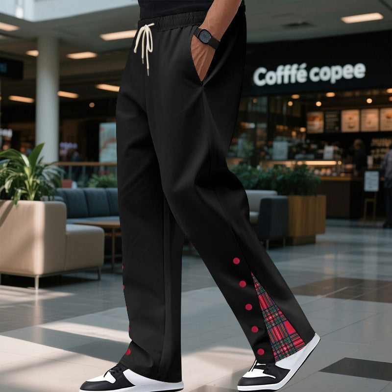 Comfortable leisure pants for men with checkered details on the sides Lune London