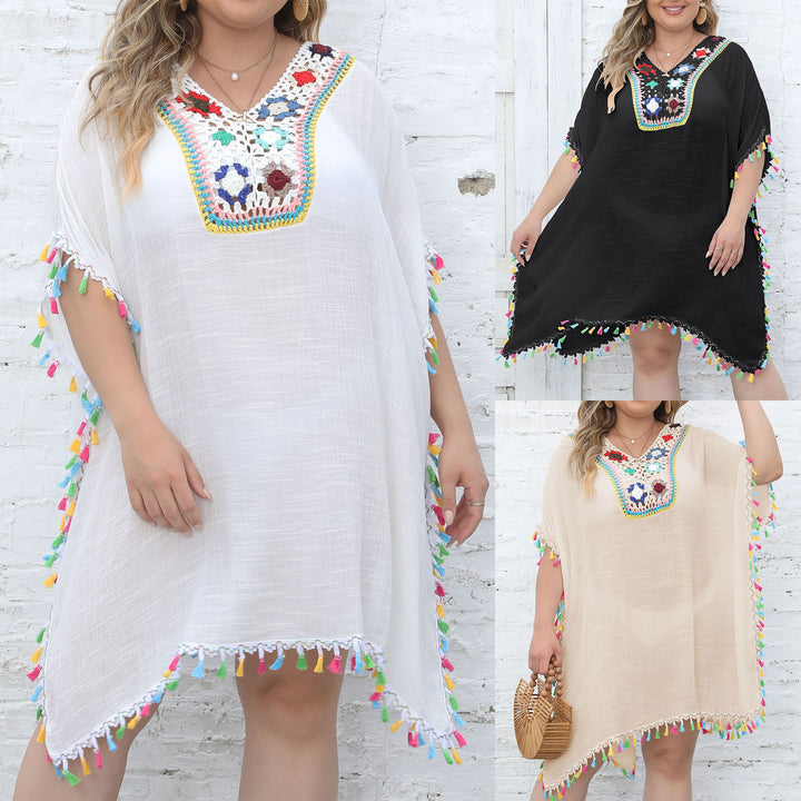 Fringe Embroidered Beach Dress for Women Lune London