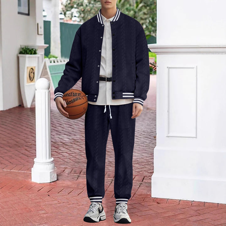 Casual knitted college jacket for men with a modern design and comfortable details Lune London