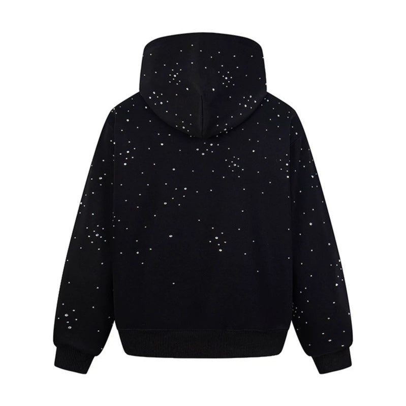 Women’s hoodie with statement print, metallic lettering and paint splatter look Amarae