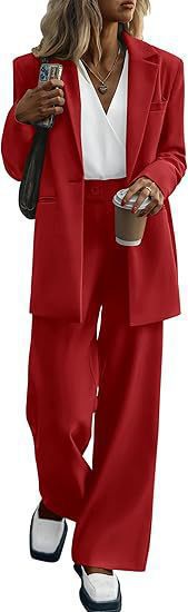 Elegant business suit set for women with wide legs and fitted blazer Lune London