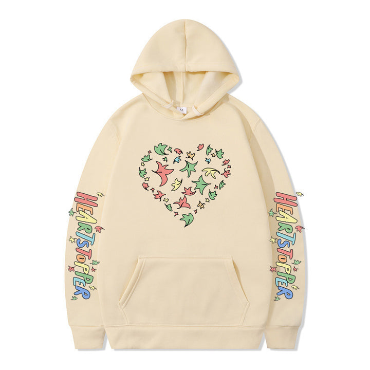 Women's hoodie with creative heart and leaf design Lune London