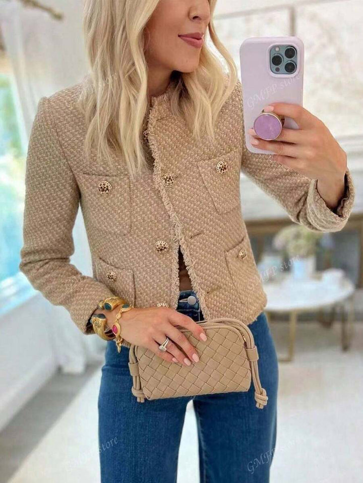 Lune London Elegant tweed jacket for women with structured details