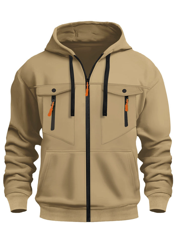 Men's Functional Hooded Jacket with Practical Zip Pockets Lune London