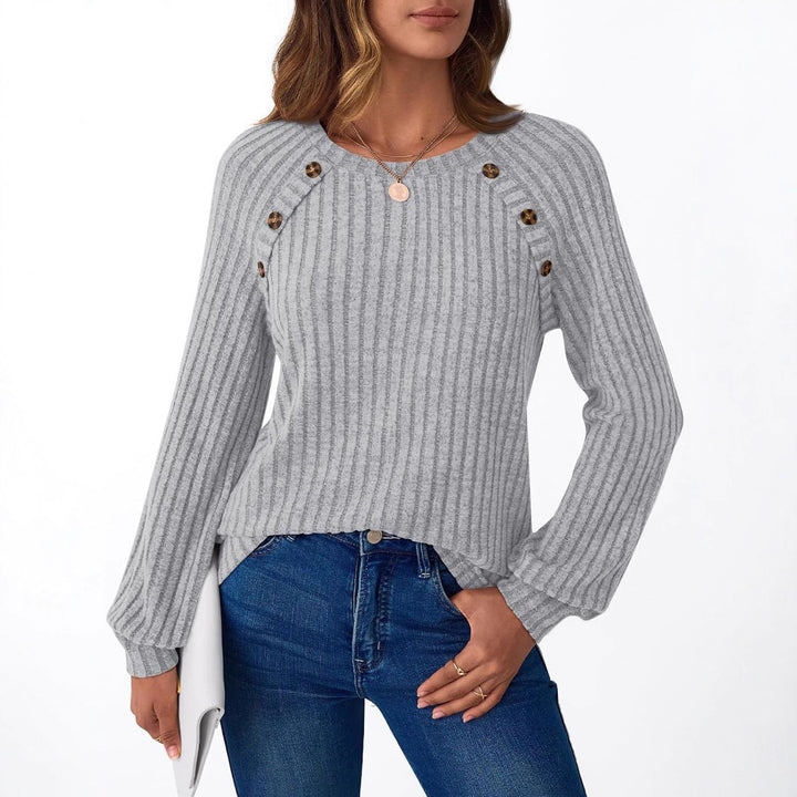 Knitted sweater for women with button details and structured design Lune London