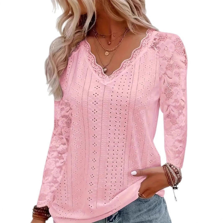 Dames Élégant Top avec Dentelle et Décolleté en V Chic & Stil