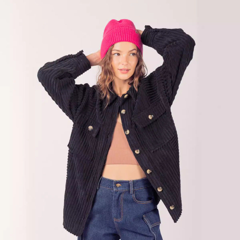 Casual corduroy jacket for women with practical pockets Amarae