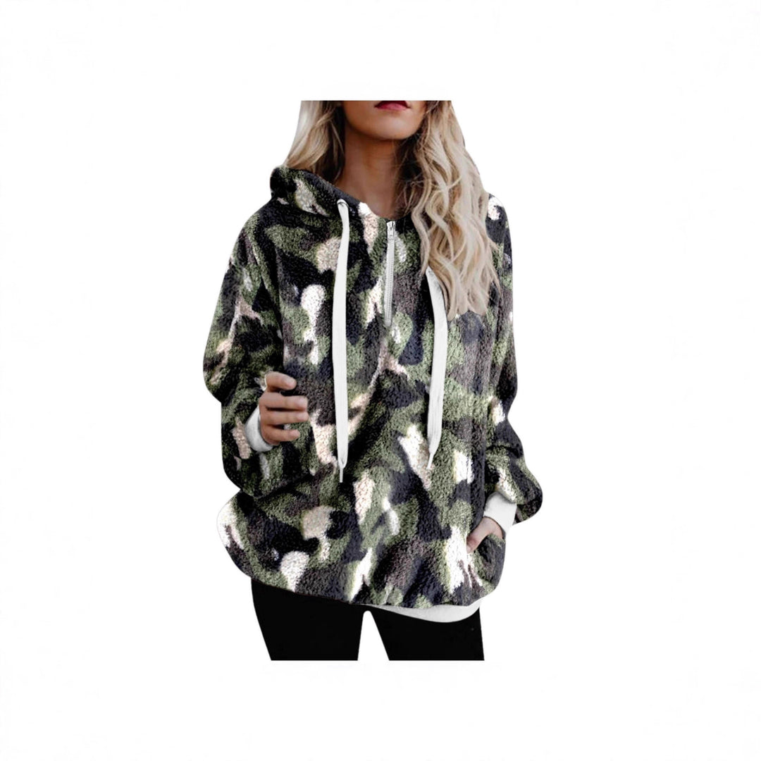 Women's cozy hooded sweatshirt with trendy geometric pattern Lune London