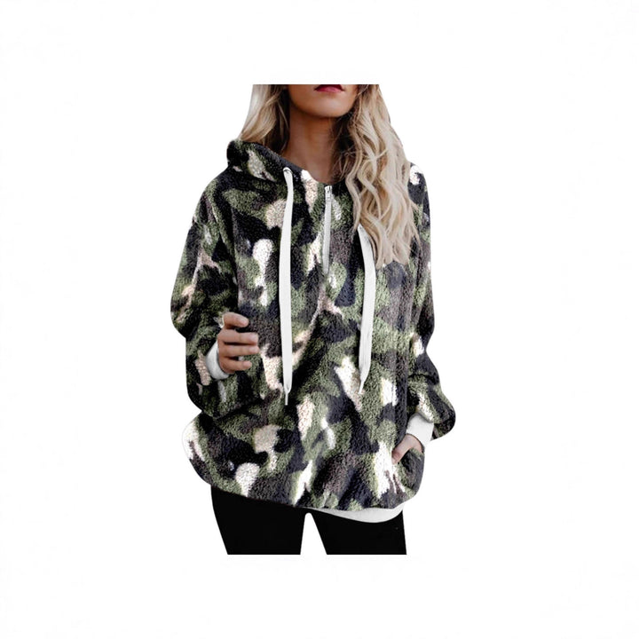 Women's cozy hooded sweatshirt with trendy geometric pattern Lune London
