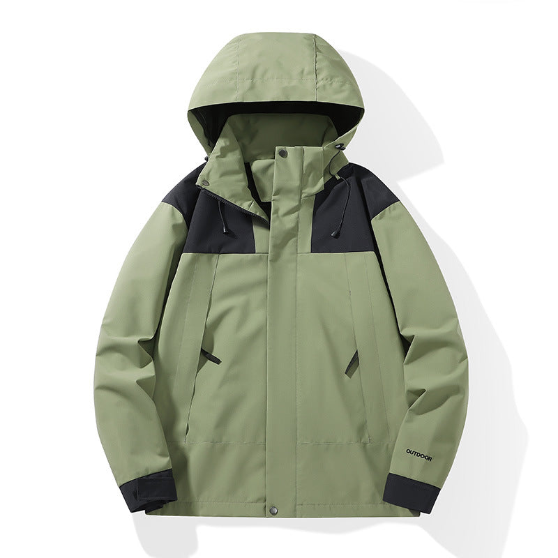 Men's Weatherproof Shell Parka with Adjustable Hood and Concealed Zippers Amarae