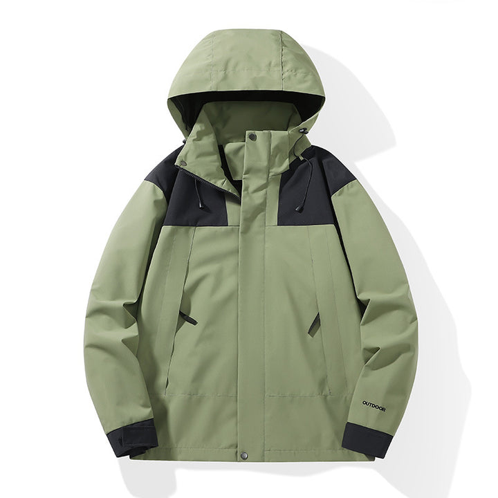 Men's Weatherproof Shell Parka with Adjustable Hood and Concealed Zippers Amarae