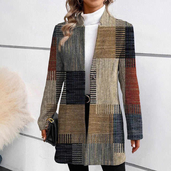 Elegant checkered coat for women Amarae
