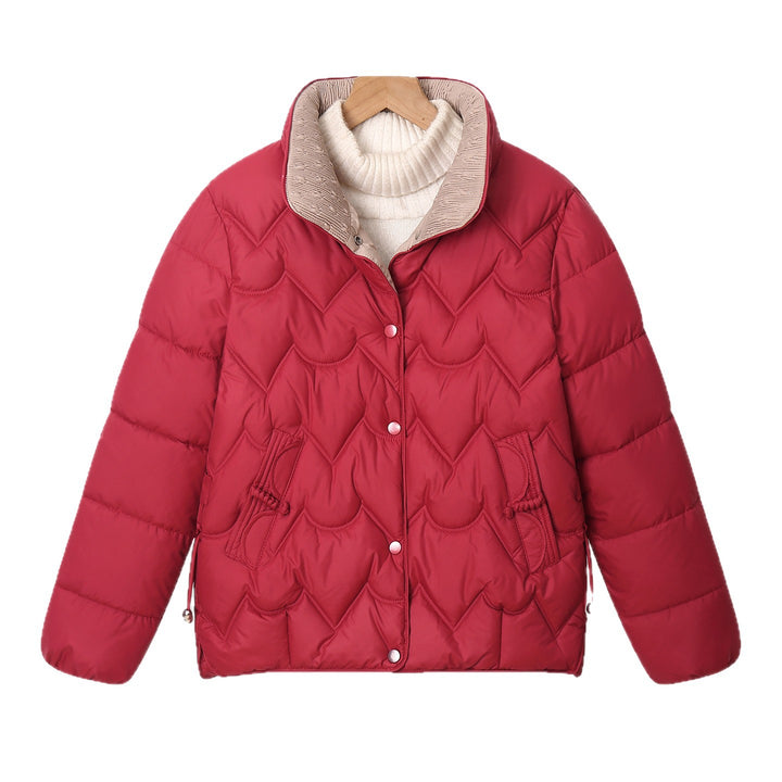Ladies Comfortable Quilted Jacket with High Collar and Zipped Pockets Lune London