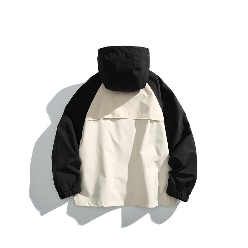 Unisex Lightweight two-tone wind and rain jacket with hood, water-repellent shell and adjustable hem Amarae