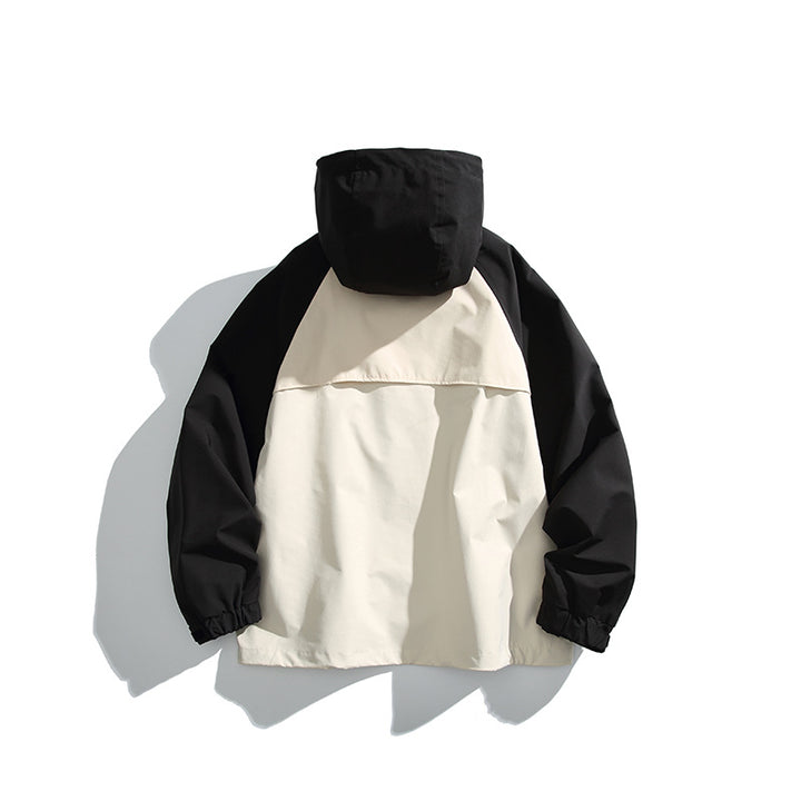 Unisex Lightweight two-tone wind and rain jacket with hood, water-repellent shell and adjustable hem Amarae
