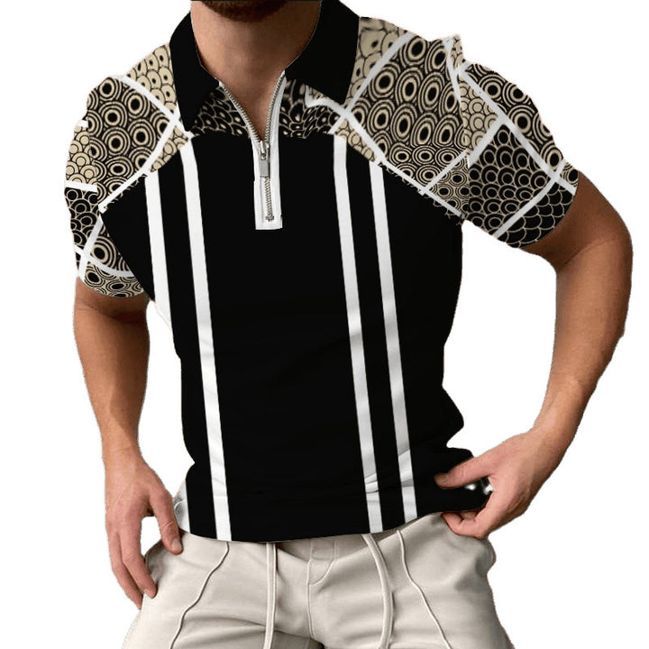 Lune London elegant short-sleeved checkered polo shirt for men