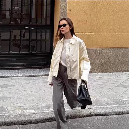 Trendy biker jacket for women in high-quality material Amarae