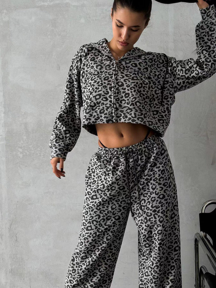 Women's Printed Hoodie and Loose Jogging Pants Set Lune London