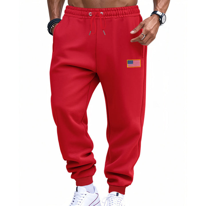 Casual men's sports pants with American flag Lune London