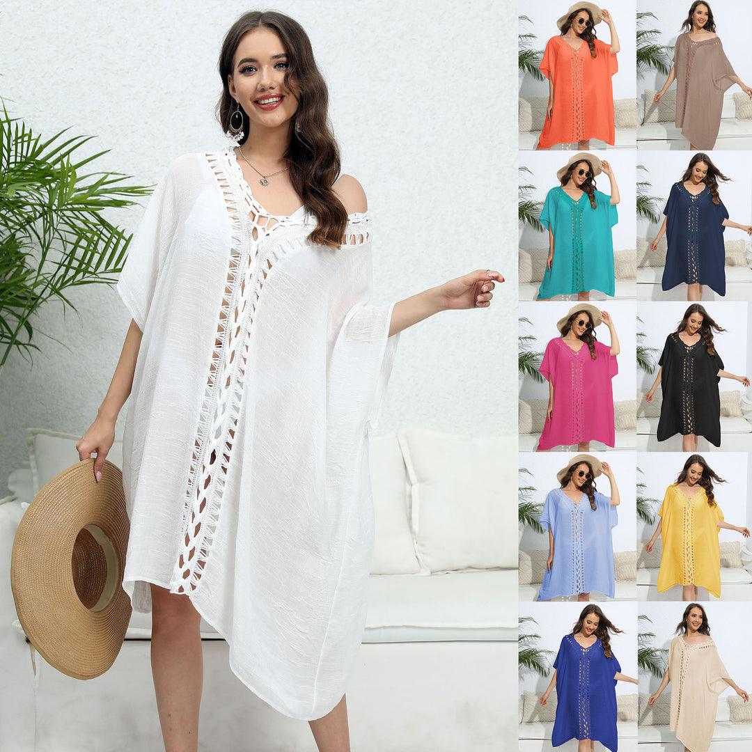 Women Boho lace swimsuit neckline tunic Lune London