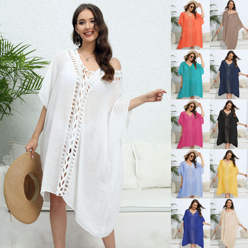 Women Boho lace swimsuit neckline tunic Amarae