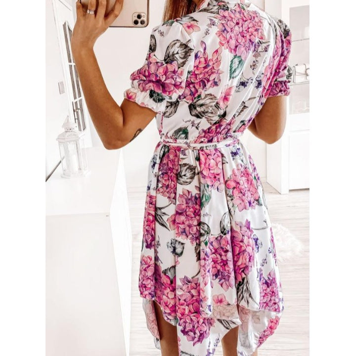 Chic and Stylish High-Low Floral Women's Dress