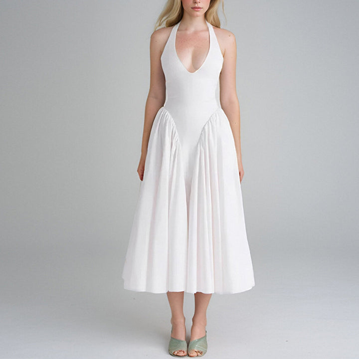 Robe Maxi Élégante pour Femmes avec Décolleté en V Profond et Jupe Flottante Chic & Stil