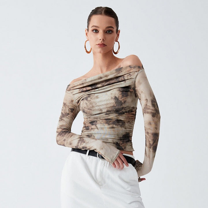 Ladies Elegant Off-Shoulder Top with Draped Design Amarae
