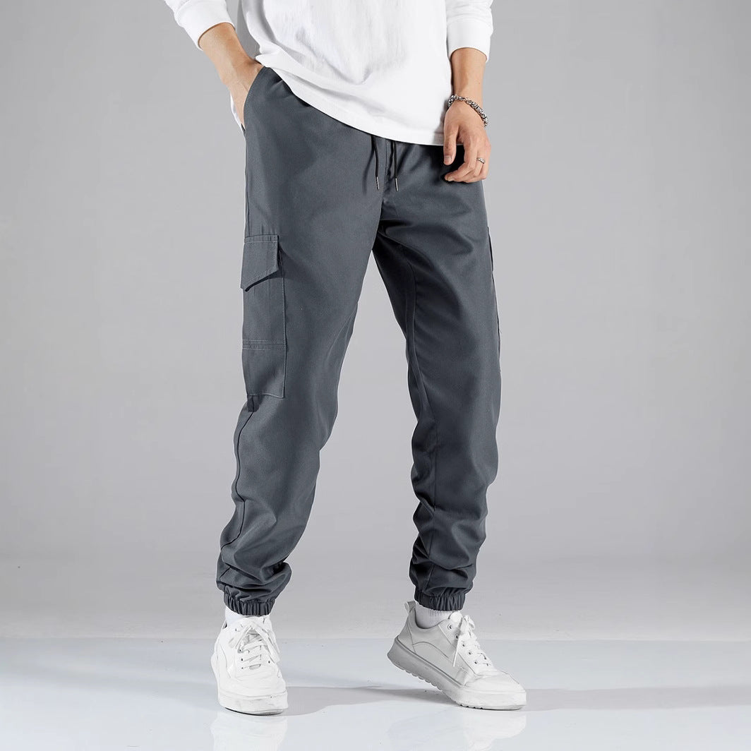 Men's cargo jogger pants with elastic waistband and side pockets Lune London