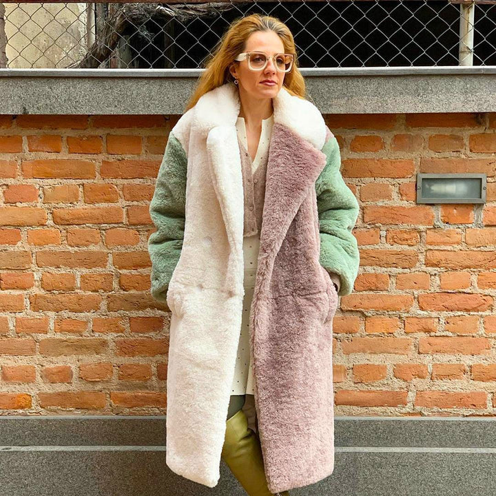 Long coat for women in soft teddy fur Lune London
