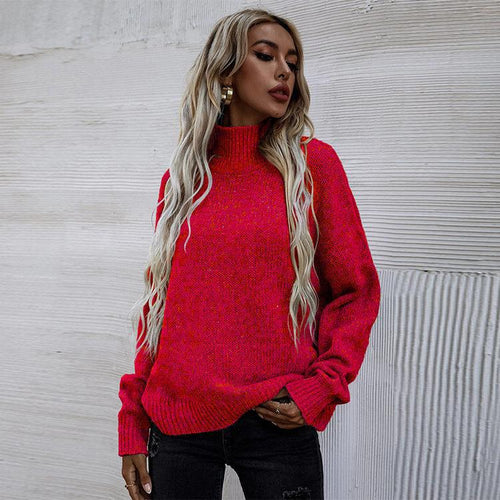 Sweater women with high collar and oversized relaxed fit Amarae