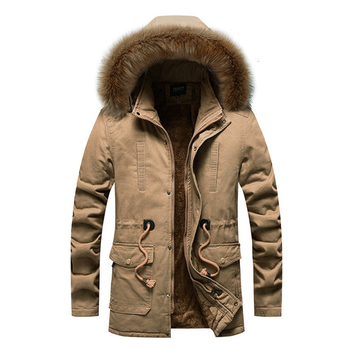 Trendy parka jacket for men with removable hood and faux fur lining Amarae