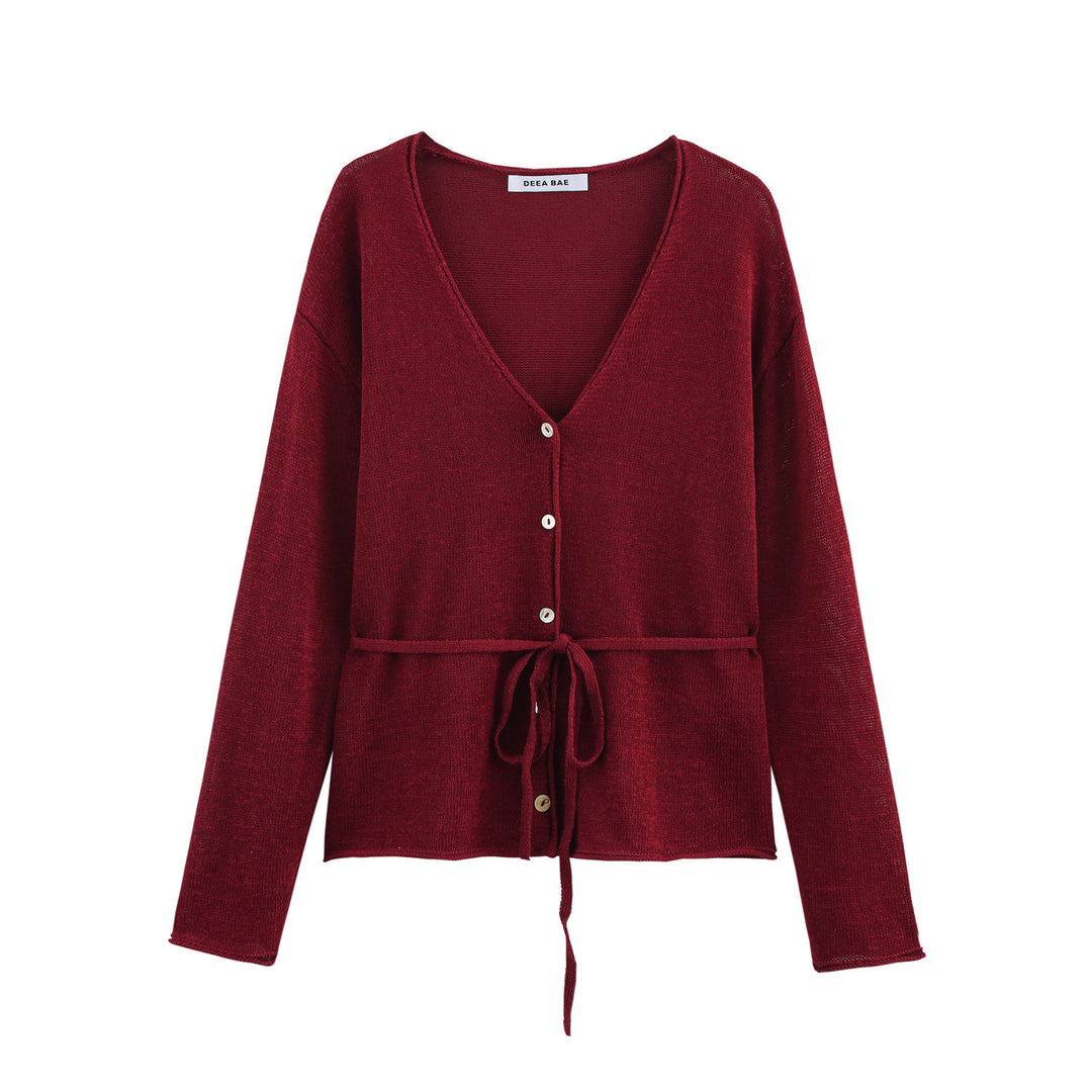 Ladies stylish cardigan with drawstring Lune London