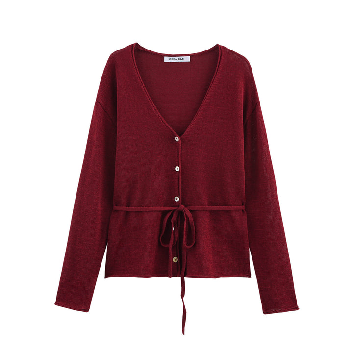 Ladies stylish cardigan with drawstring Lune London