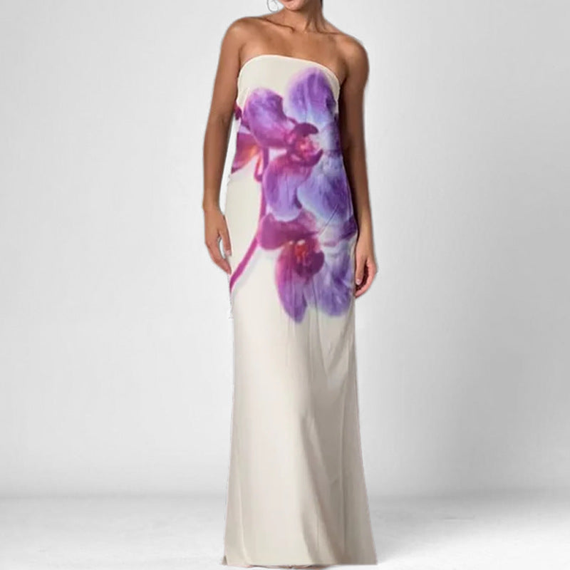 Robe à manches longues pour femmes avec un design floral raffiné Chic & Stil
