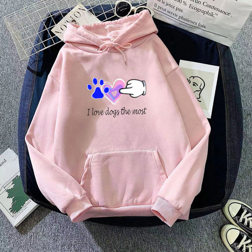 Women Hoodie with Loving Dog Design Chic & Stil