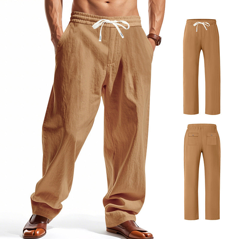Light casual pants for men with elastic waistband and side pockets Lune London