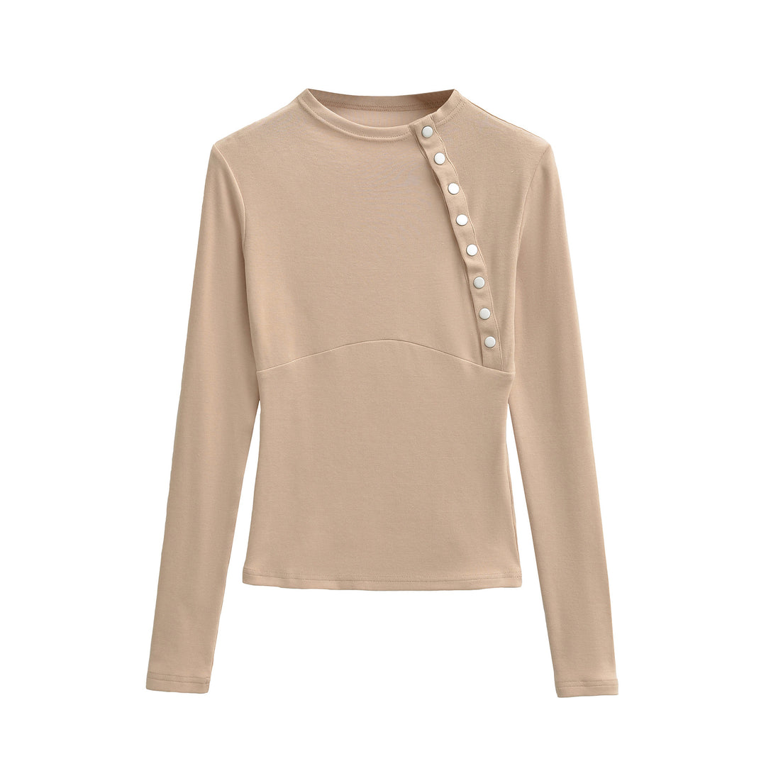 Women Fitted Long Sleeve with Asymmetrical Snap Placket Amarae