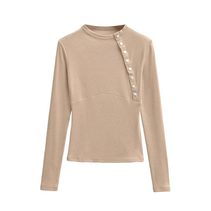 Women Fitted Long Sleeve with Asymmetrical Snap Placket Amarae