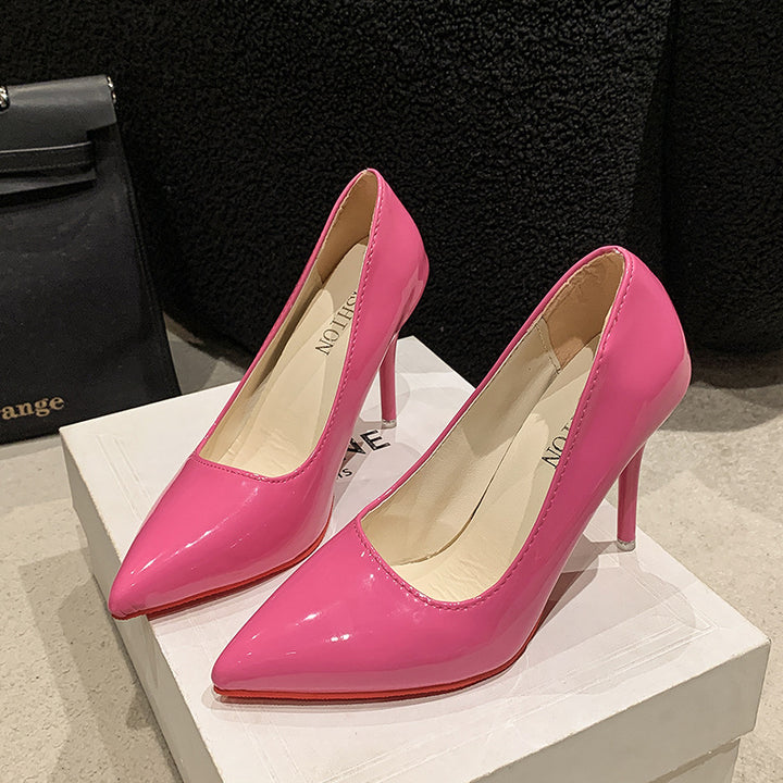 Elegant Ladies High Heels with Pointed Toe and Transparent Heel Lune London