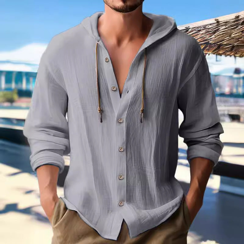 Casual shirt for men with hood and button placket Lune London