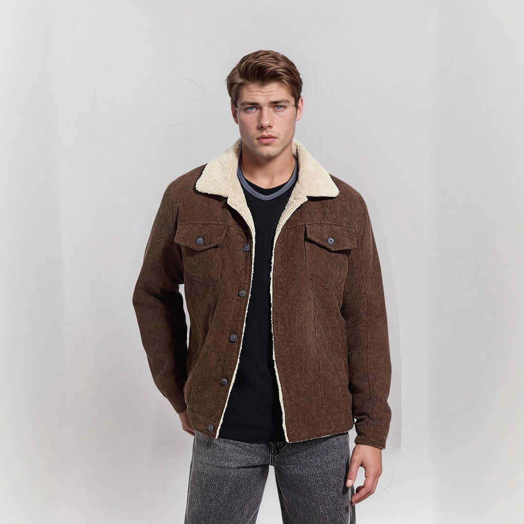 Comfortable corduroy jacket for men with warm lining Lune London
